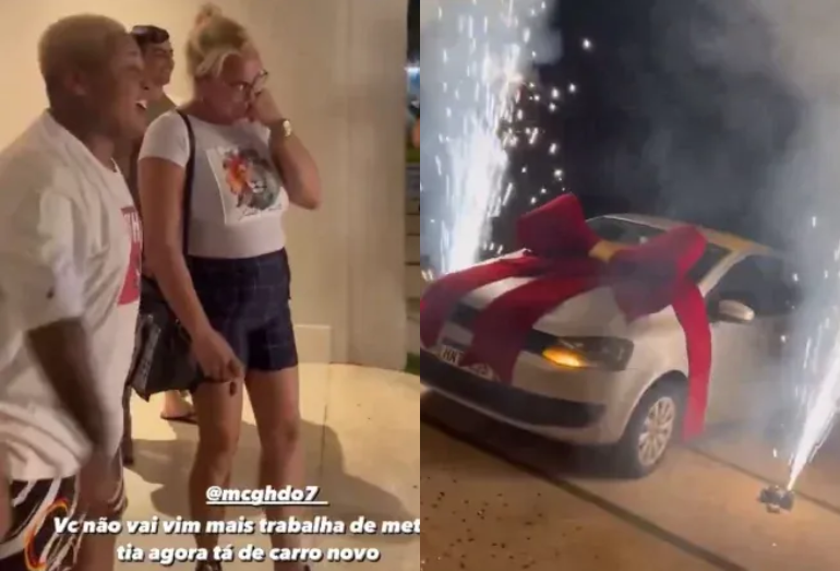 MC Ryan SP presenteia funcionária com um carro