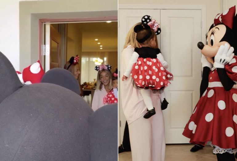 Zuri, filha de Ludmilla e Brunna Gonçalves, tem primeiro encontro com Mickey e Minnie na Disney